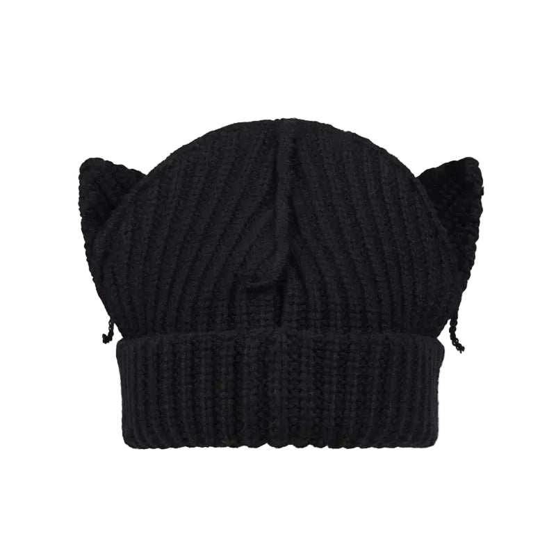 Chunky Ears Beanie - Black