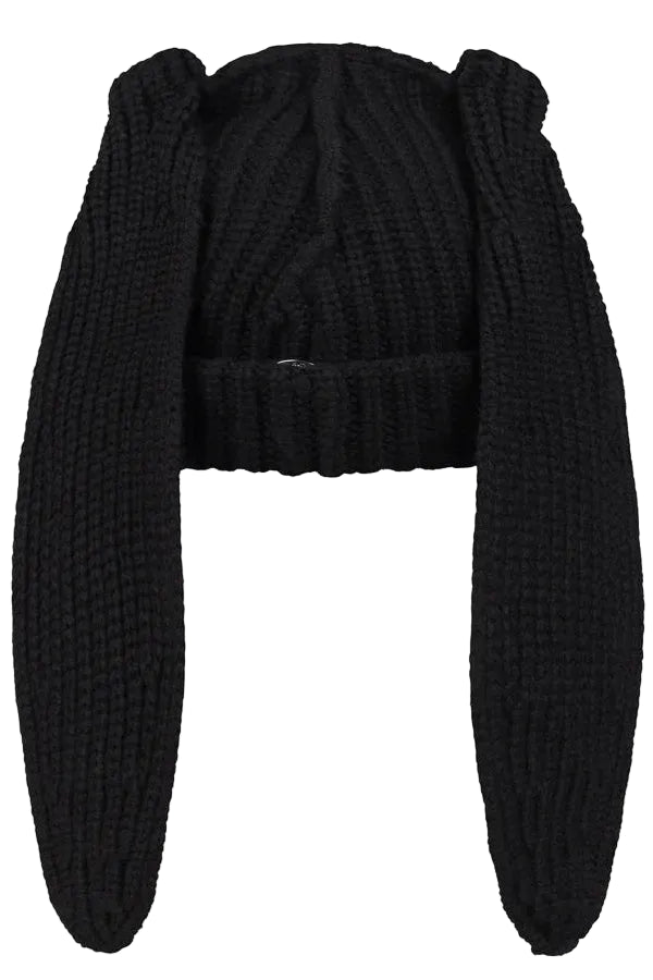 Chunky Rabbit Beanie - Black
