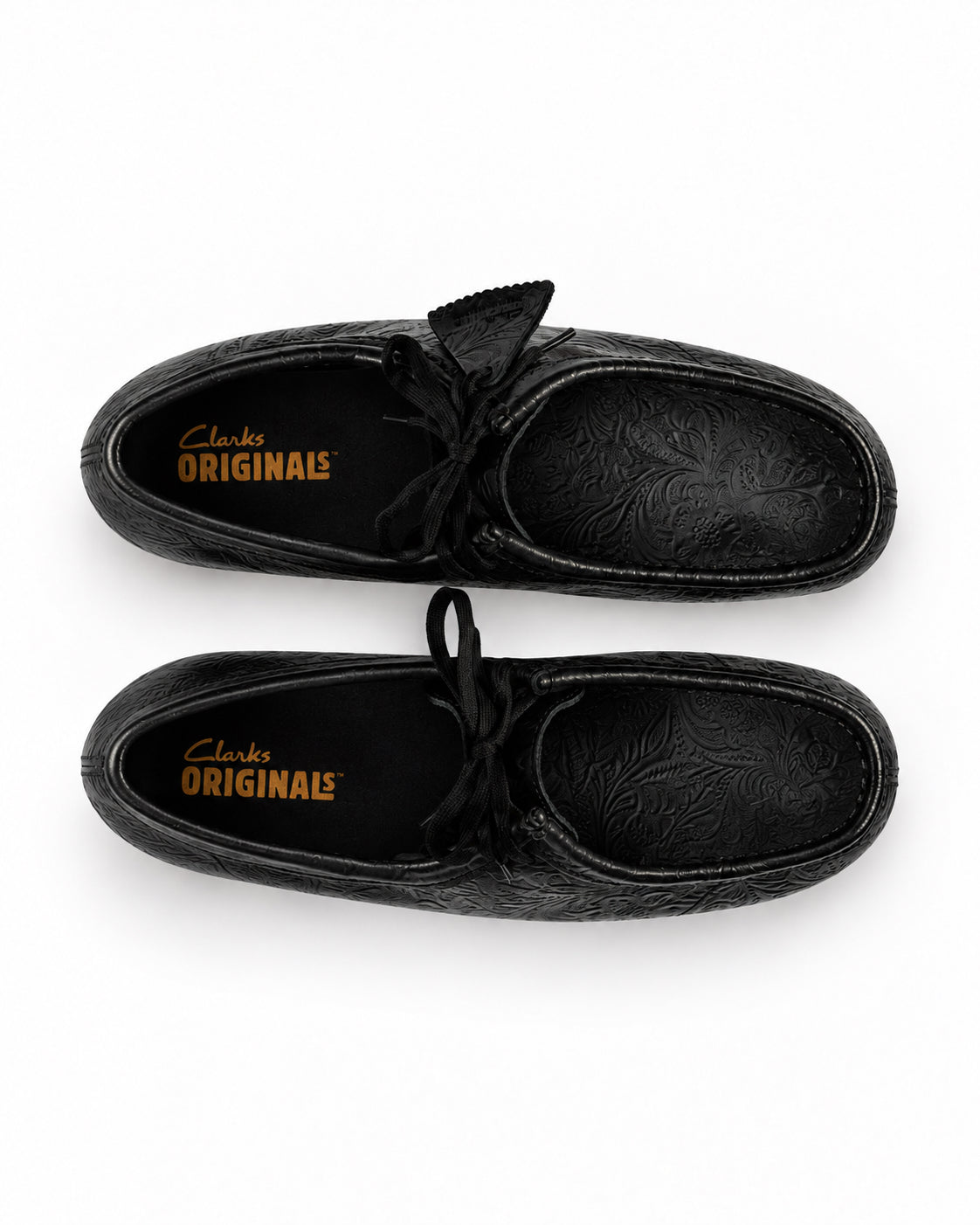 Wallabee - Black Leather Embossed