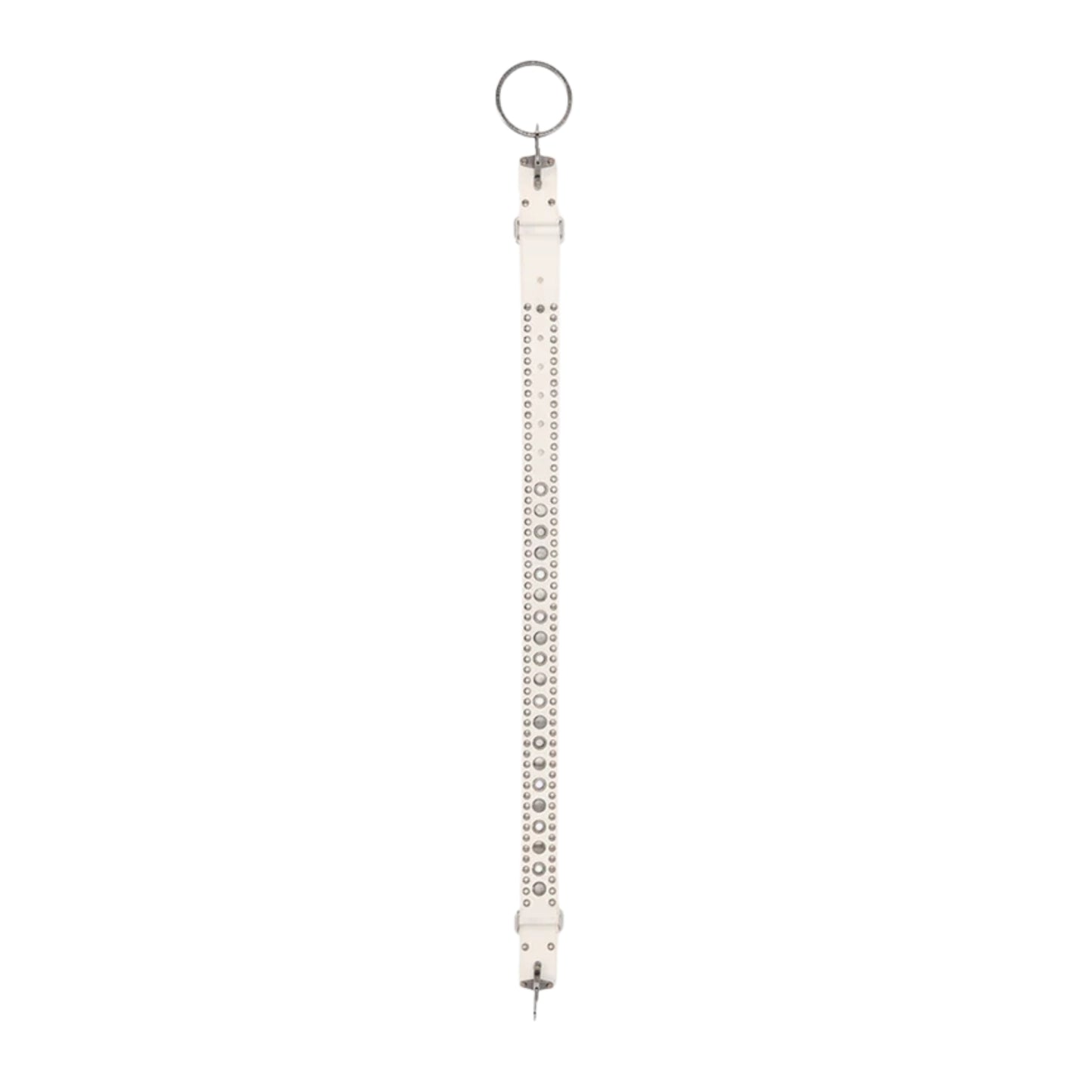 Studded O Ring Belt - Wide - White/Ivory White