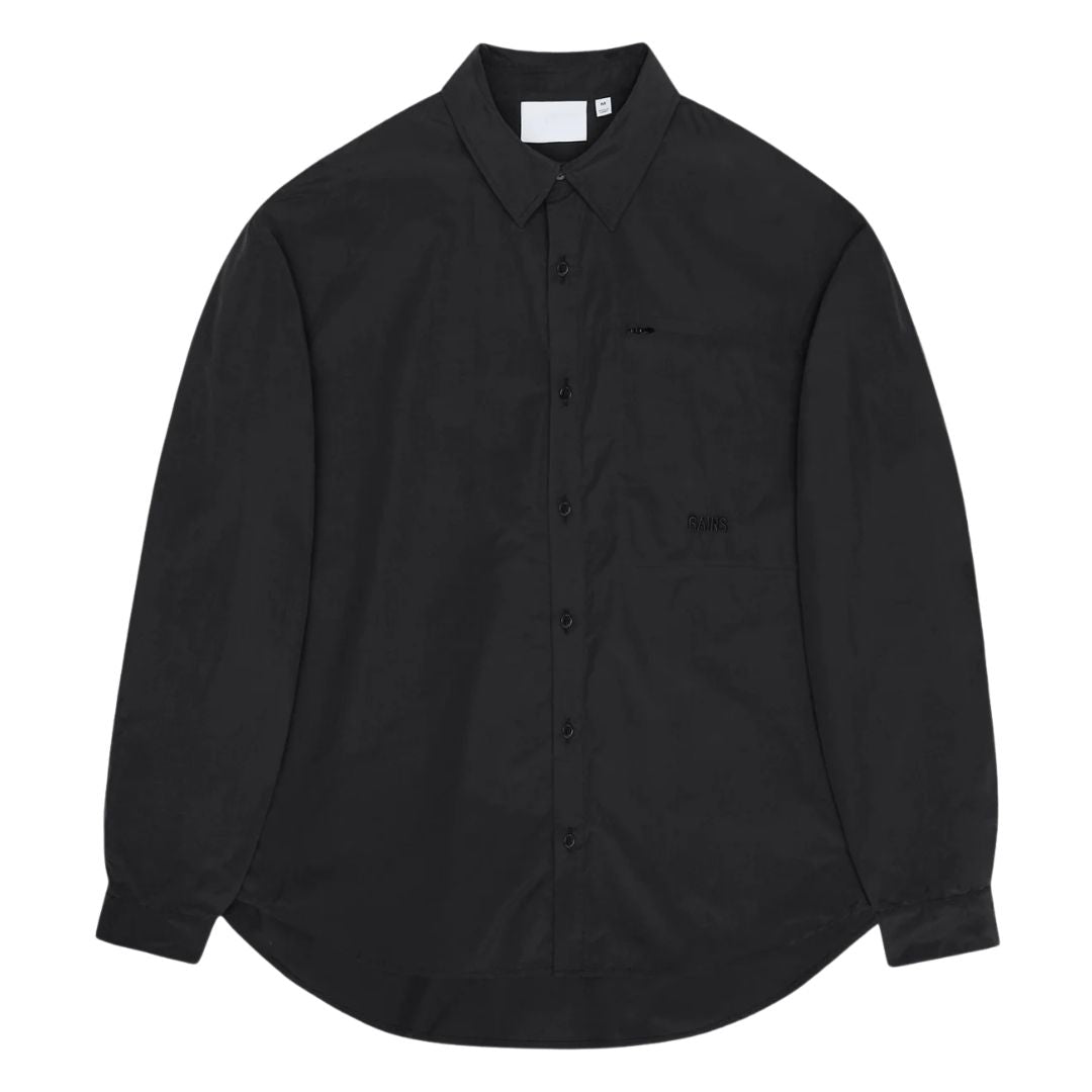 Light Woven Long Sleeve Shirt - Black