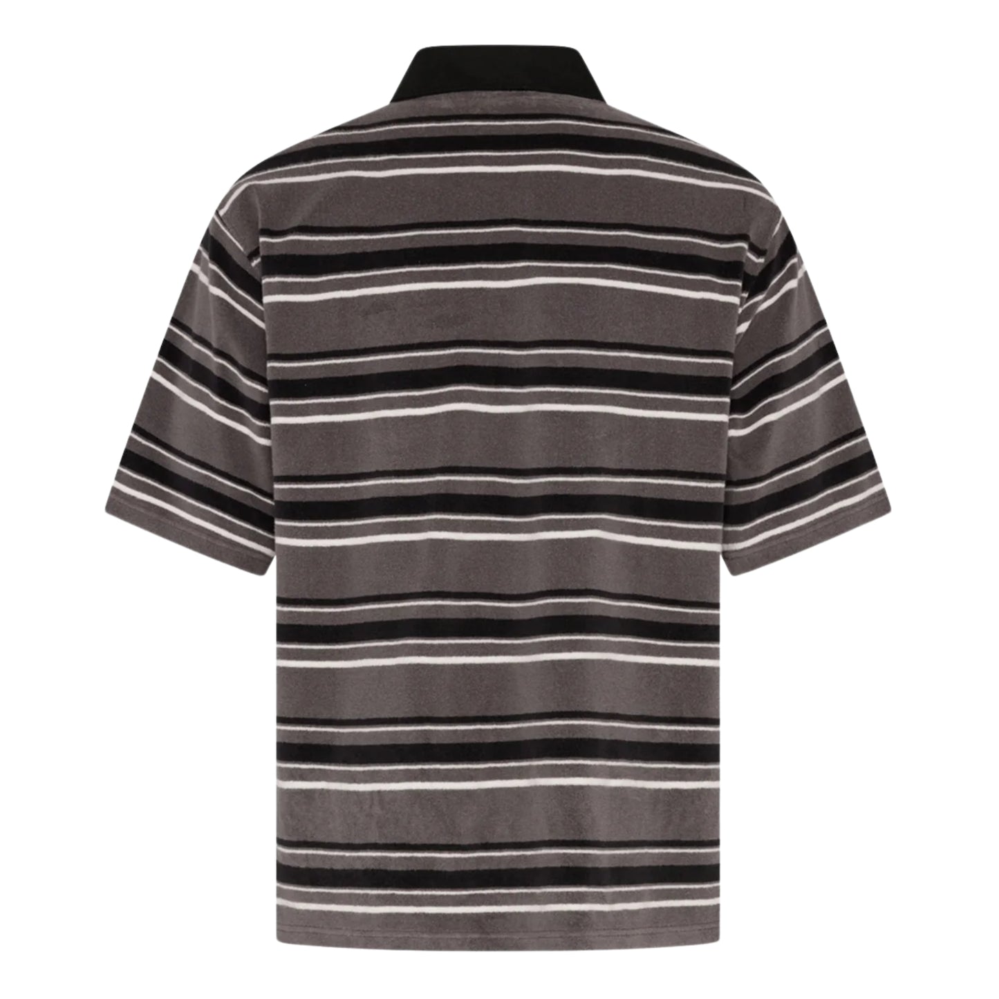 Oversized S/S Polo - Grey/Black/Stripe