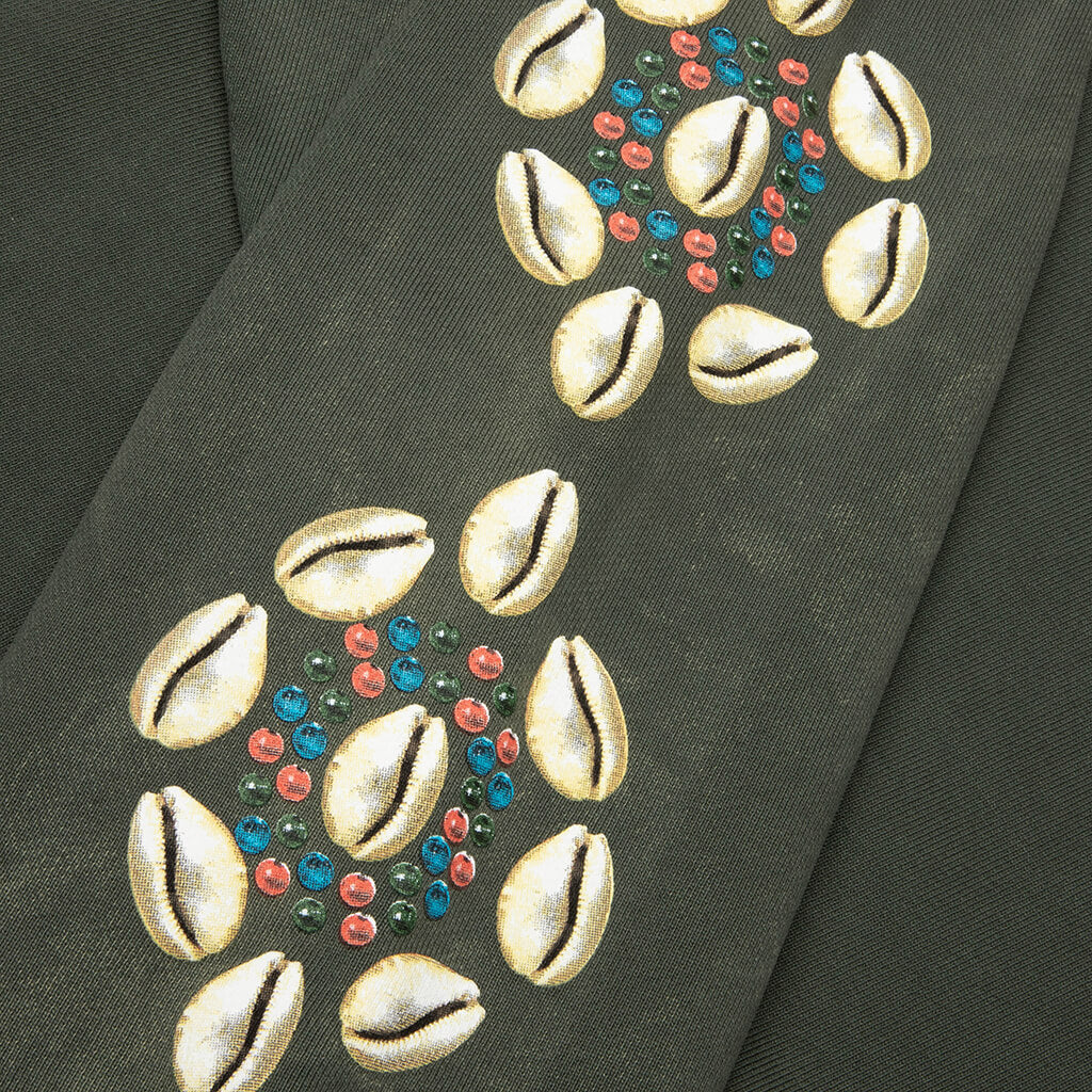 Cowrie Shell Hidden Pocket Hoodie - Vintage Green