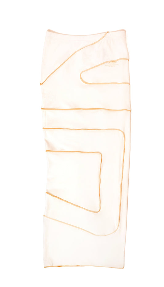 Pieced Rib Maxi Skirt - White
