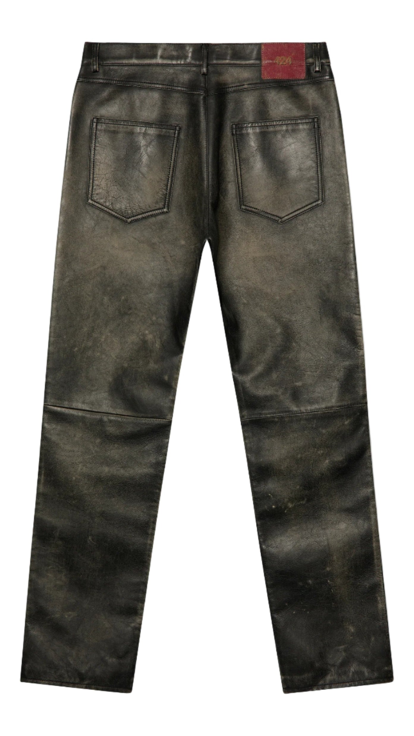 Leather Five-Pocket Rub Off Pant