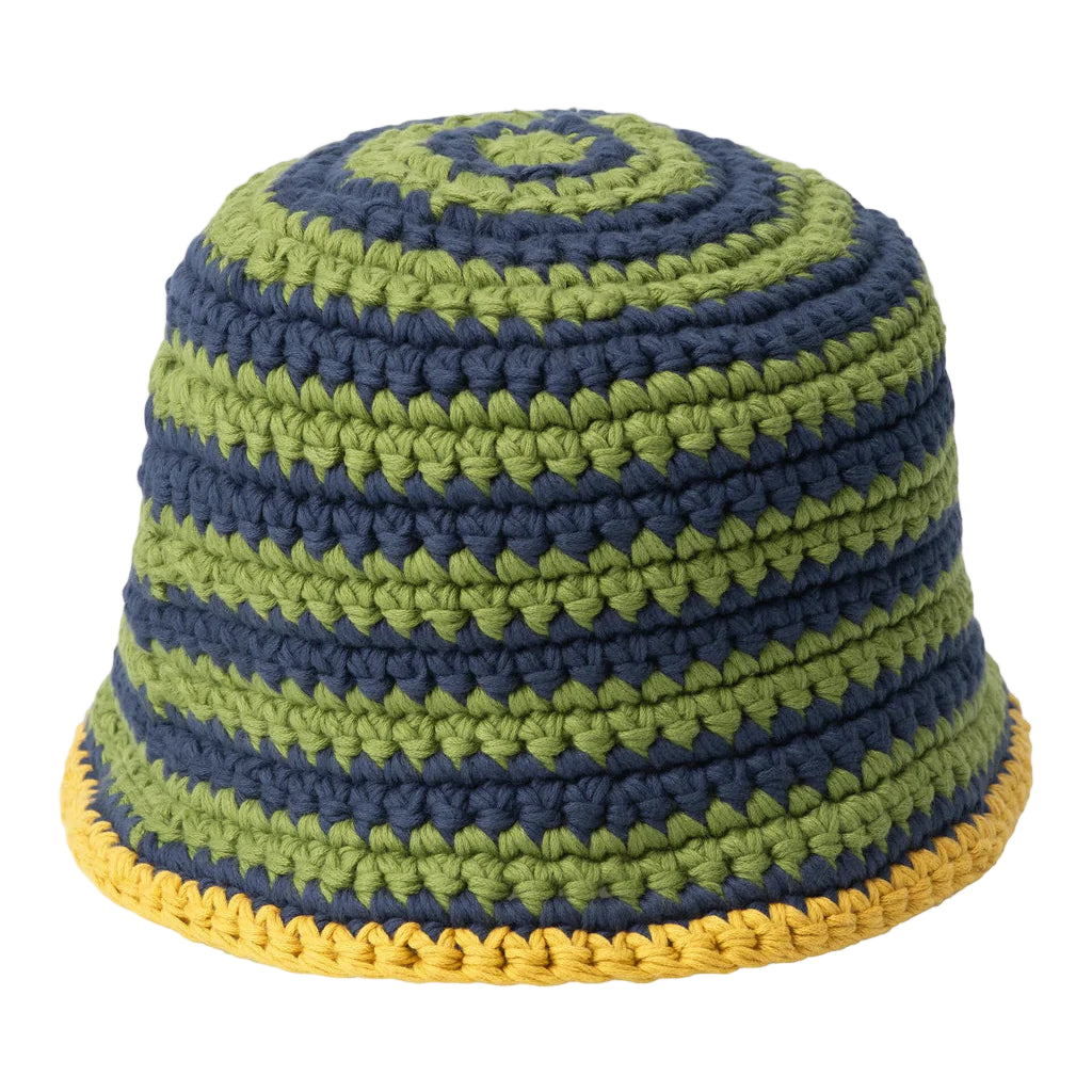 Nicholas Daley Knitted Hat - ND Tawny Olive, Evening Blue, Black