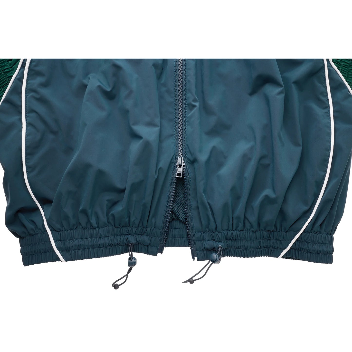 Cropped Upside Down Windbreaker Jacket - Green/Blue
