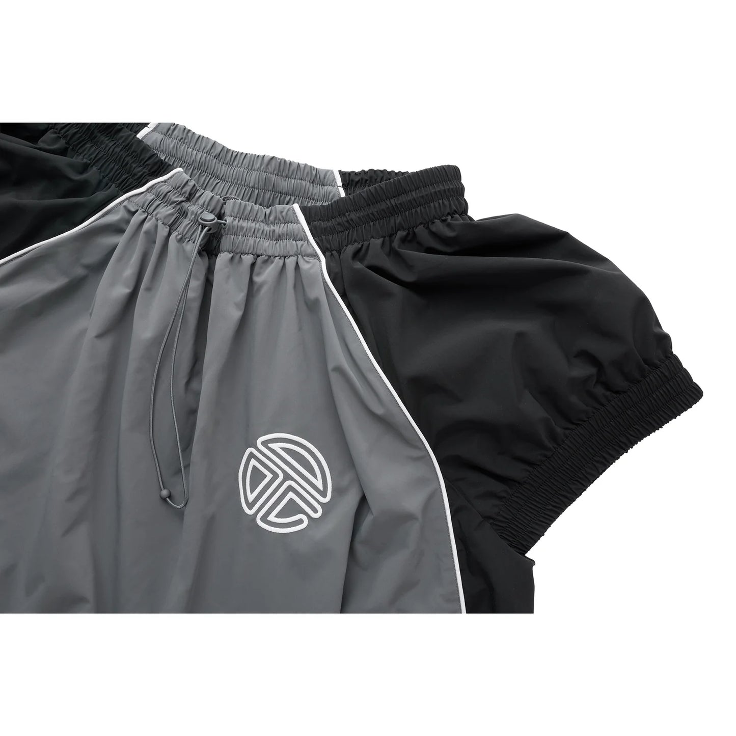 Upside Down Windbreaker Gown - Black/Grey