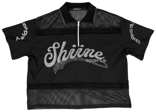 Double Layer Mesh Jersey - Black