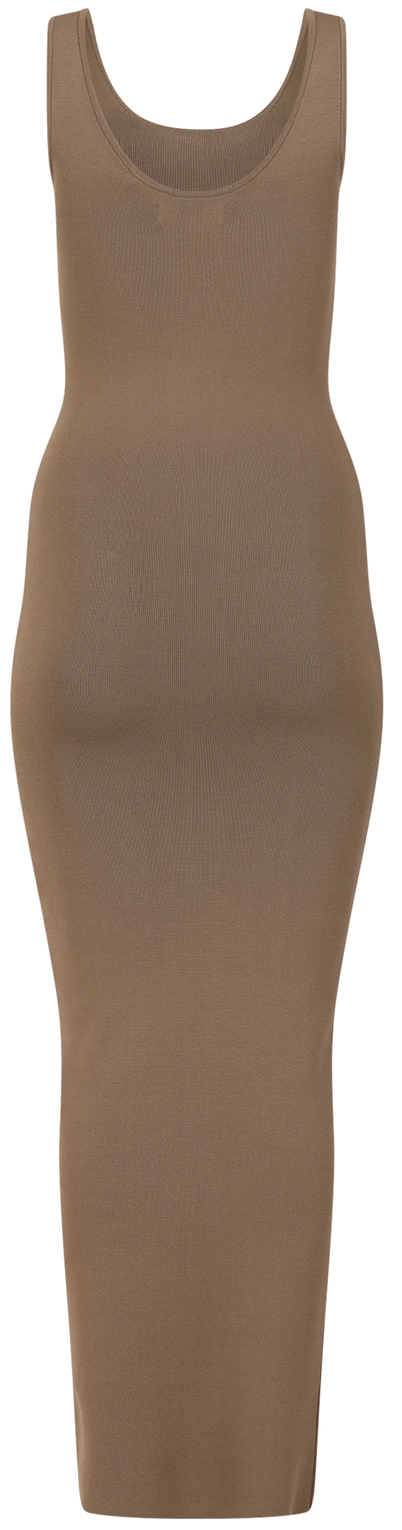 Square Neck Knit Midi - Tan