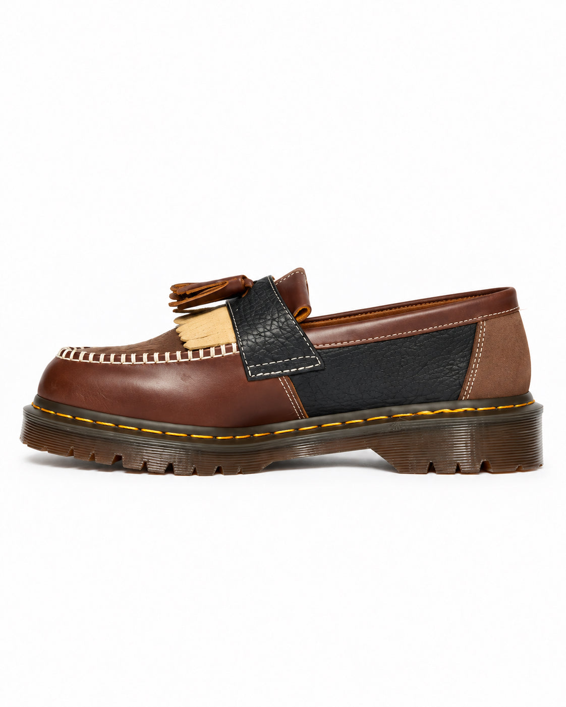 Adrian Patchwork Loafers - Butterscotch/Dark Brown