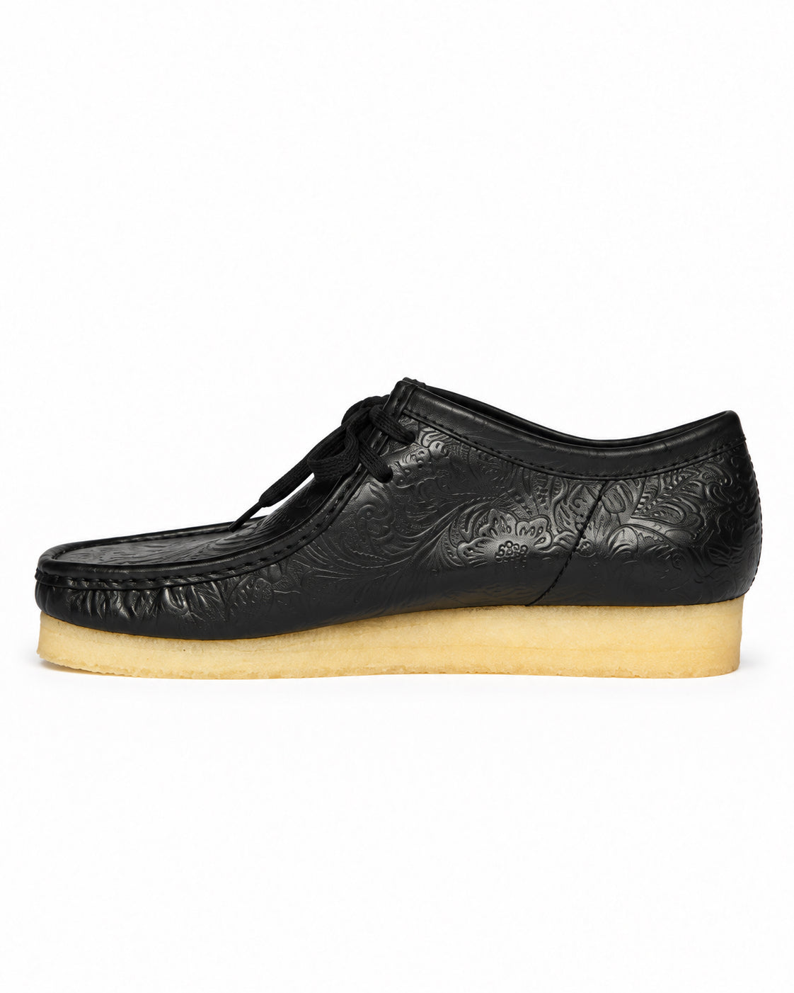 Wallabee - Black Leather Embossed