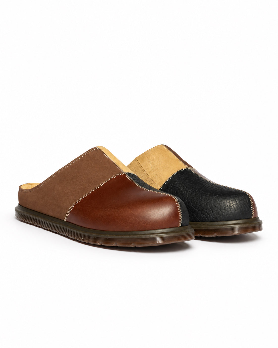San Patchwork Mule - Butterscotch/Dark Brown