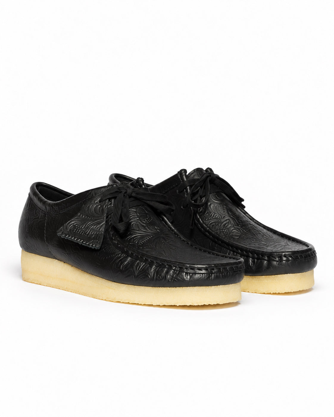 Wallabee - Black Leather Embossed