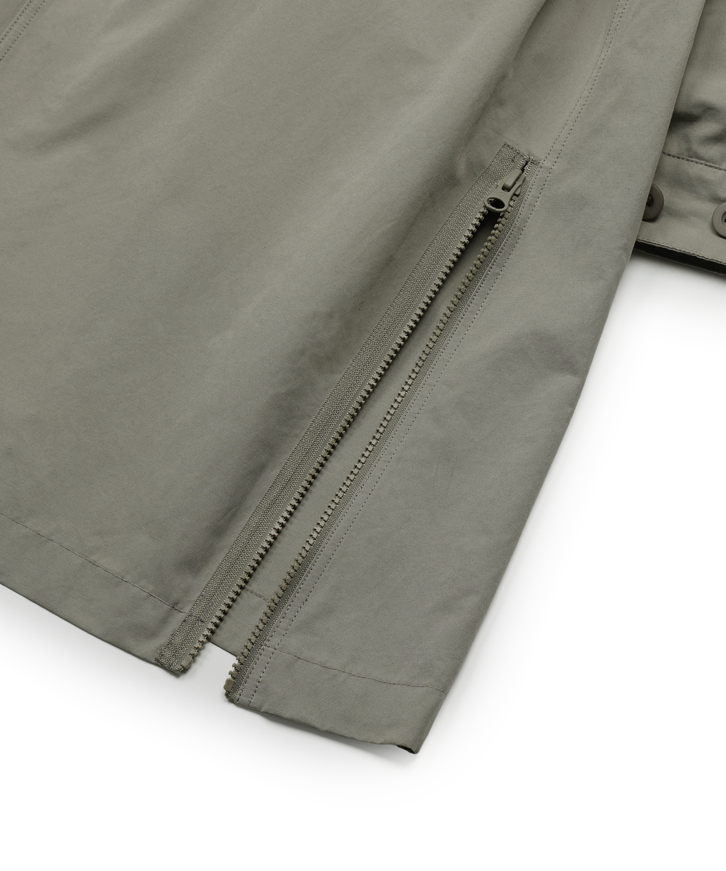 Zipper Field Parka - Grey Beige
