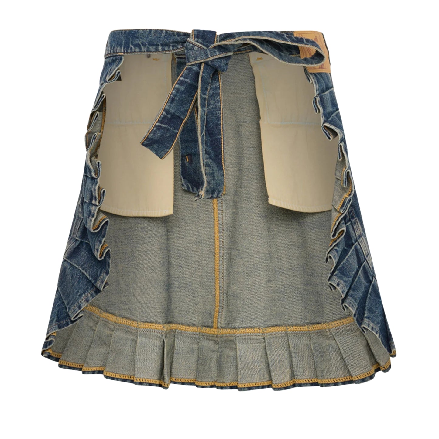Denim Apron Skirt - Blue Trucker Wash