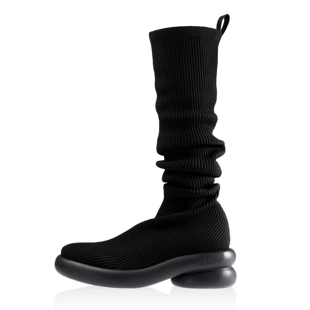 Tall knit Modular Boot - Black