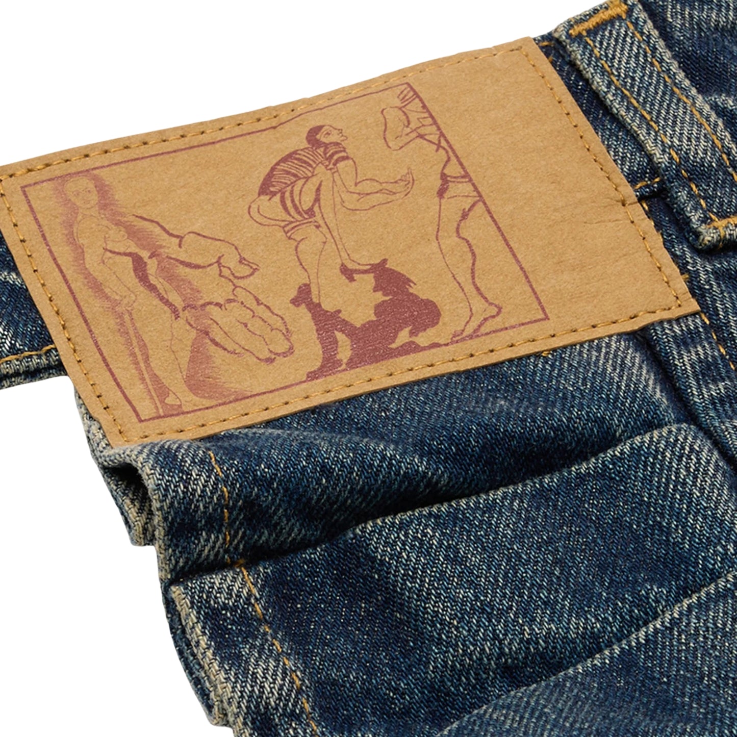 Denim Apron Skirt - Blue Trucker Wash
