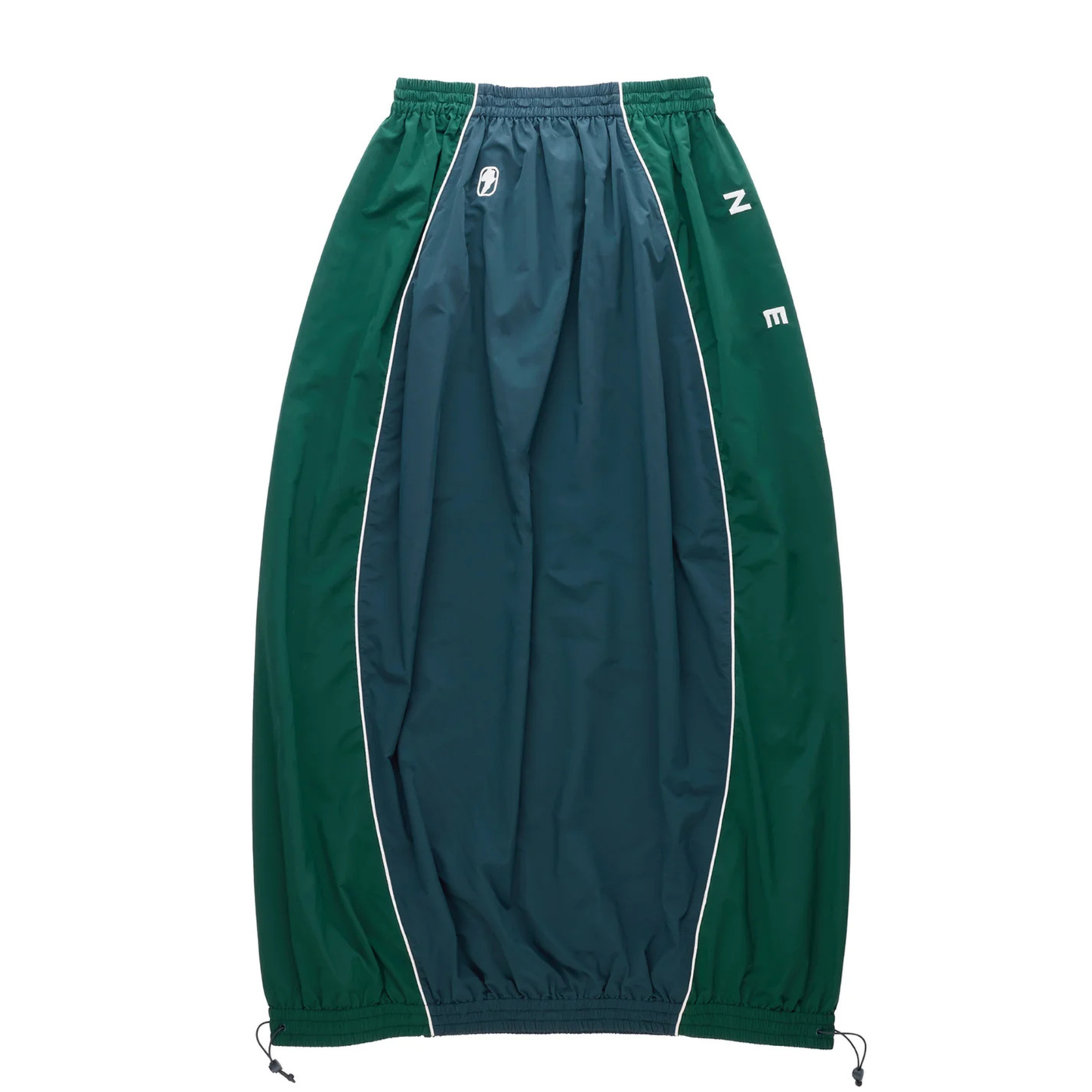 Upside Down Windbreaker Skirt - Green/Blue