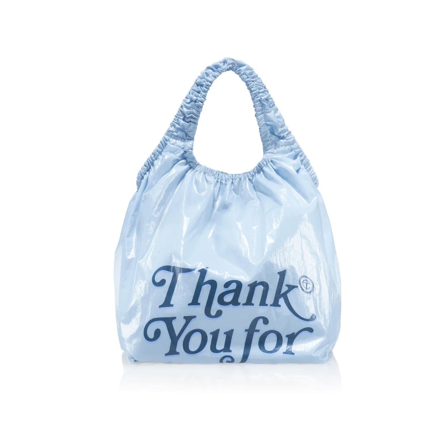 Medium Thank You Plastic Bag - Baby Blue