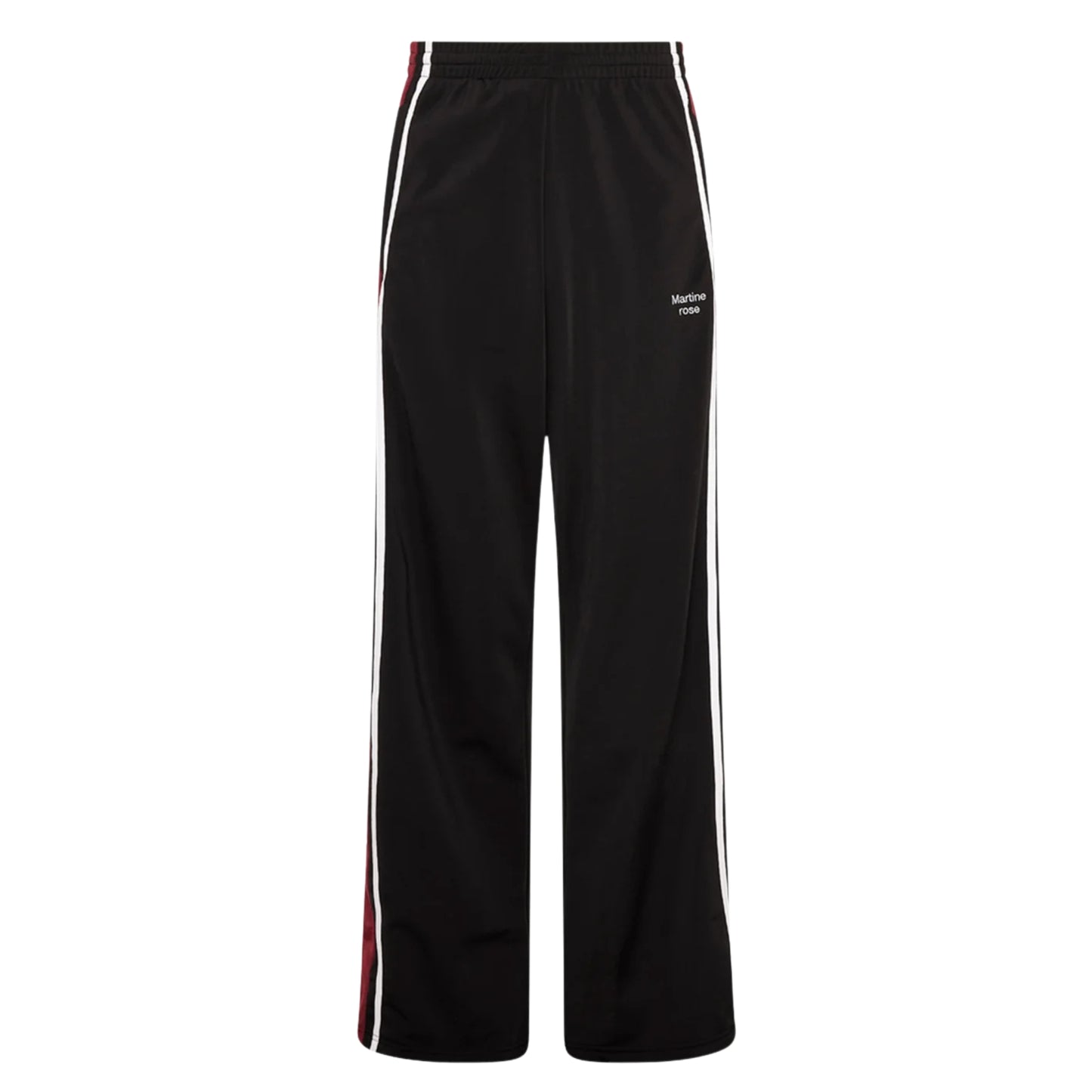 Wide Leg Trackpant - Black/Burgundy/Black