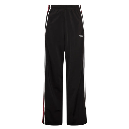 Wide Leg Trackpant - Black/Burgundy/Black