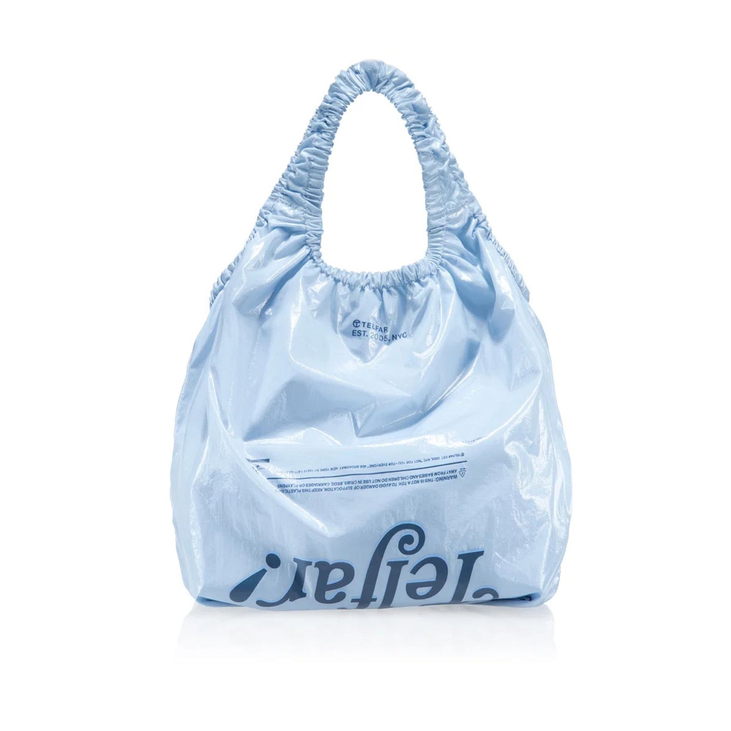 Medium Thank You Plastic Bag - Baby Blue