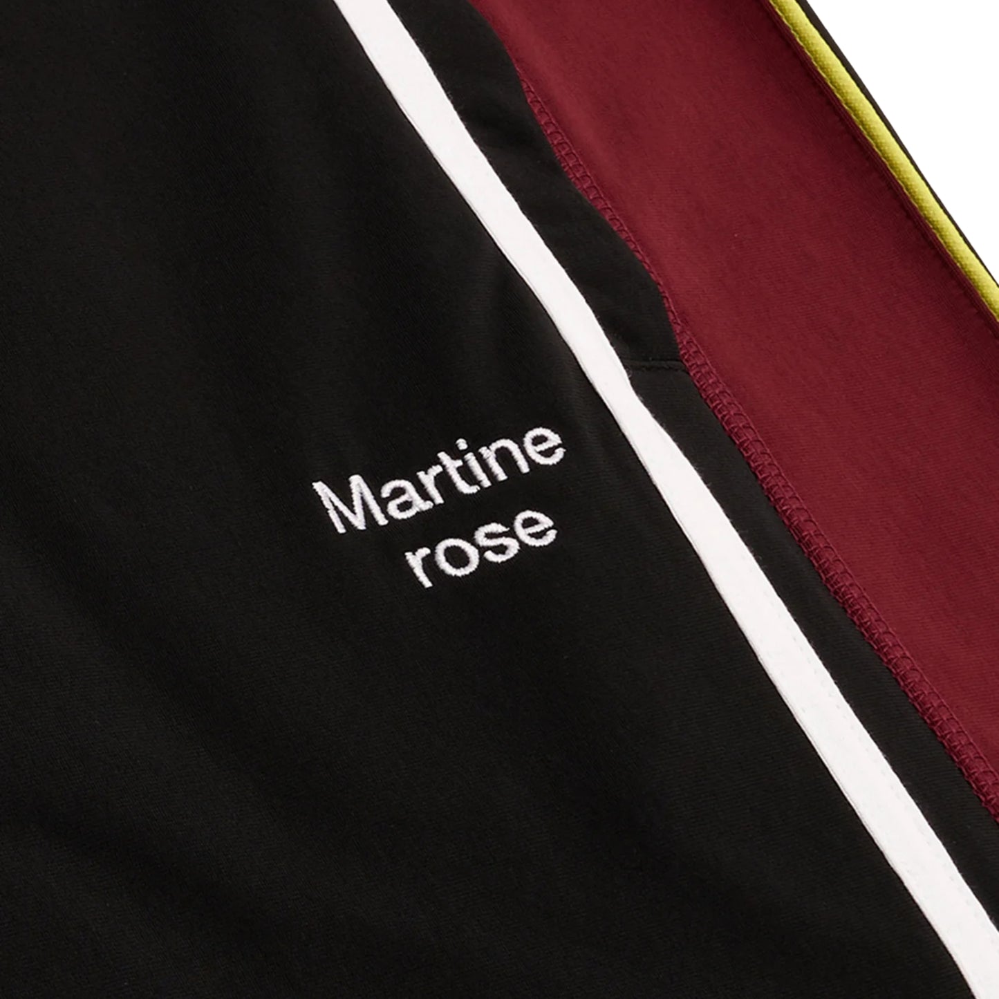 Wide Leg Trackpant - Black/Burgundy/Black
