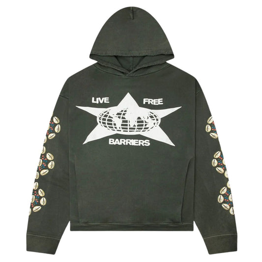 Cowrie Shell Hidden Pocket Hoodie - Vintage Green