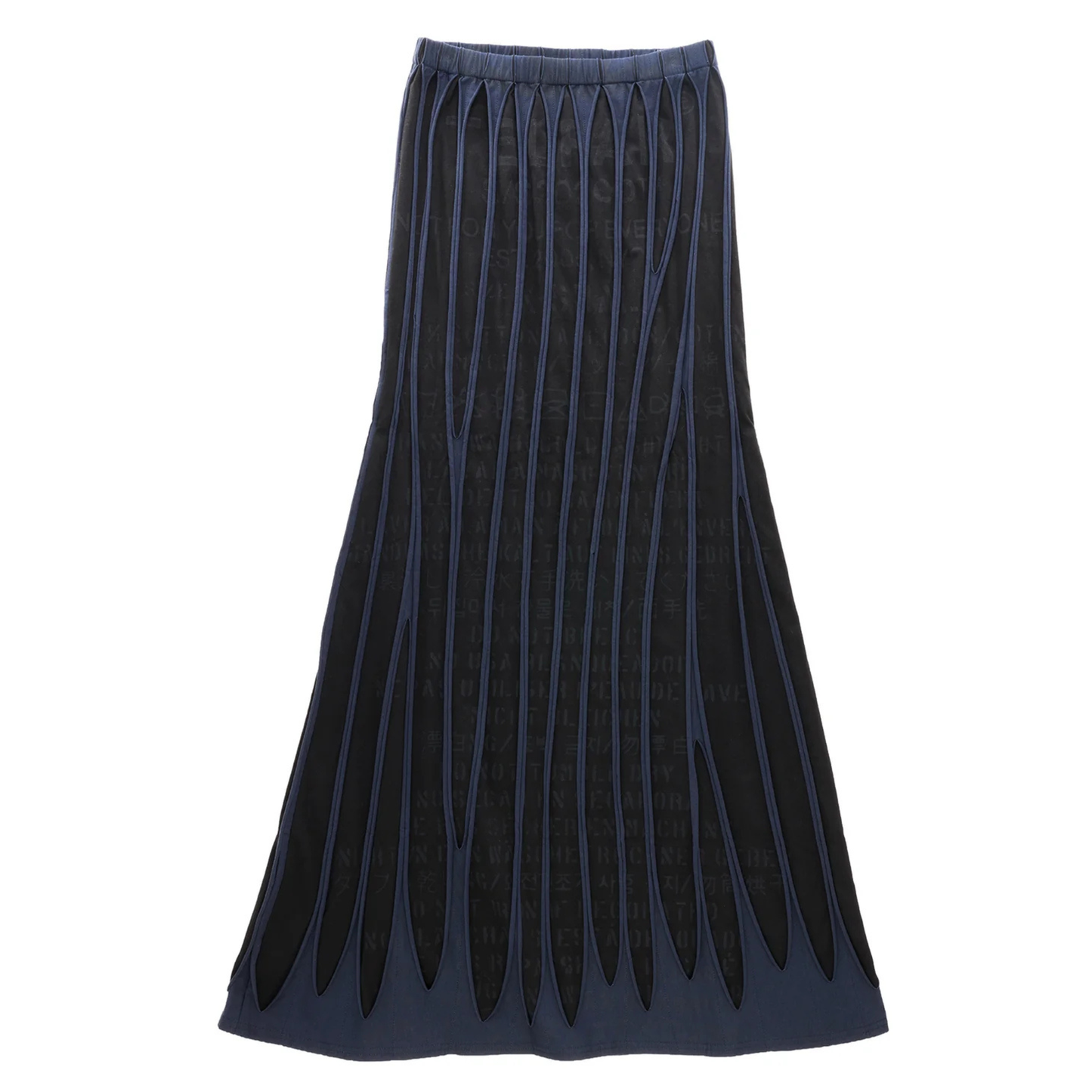 Woodgrain Maxi Skirt - Black