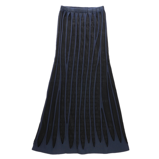 Woodgrain Maxi Skirt - Black