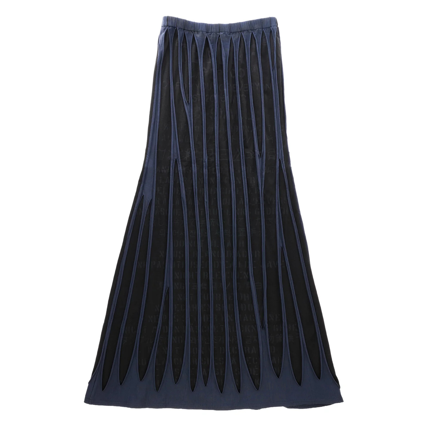 Woodgrain Maxi Skirt - Black