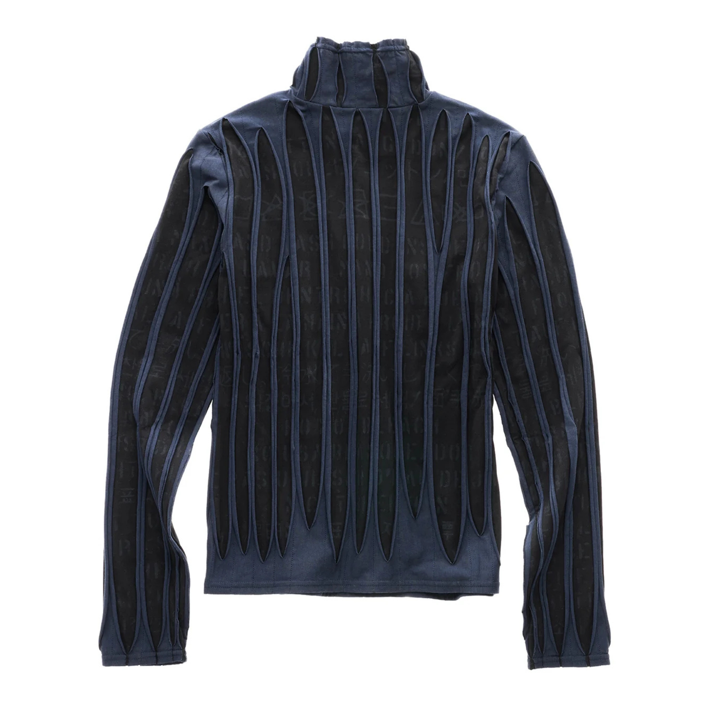 Woodgrain Long Sleeve Turtle Neck - Black