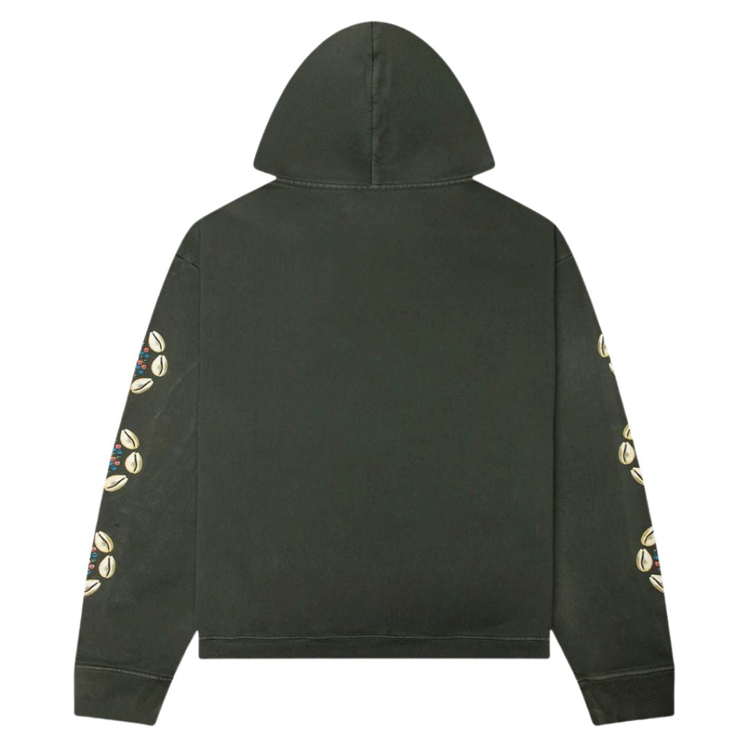 Cowrie Shell Hidden Pocket Hoodie - Vintage Green
