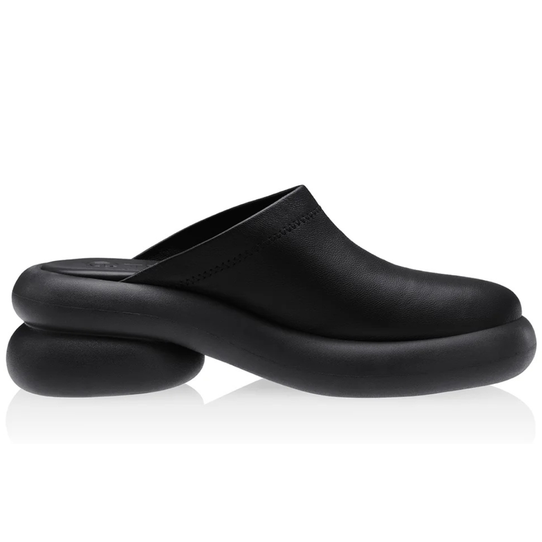 Stretch Leather Modular Mule - Black