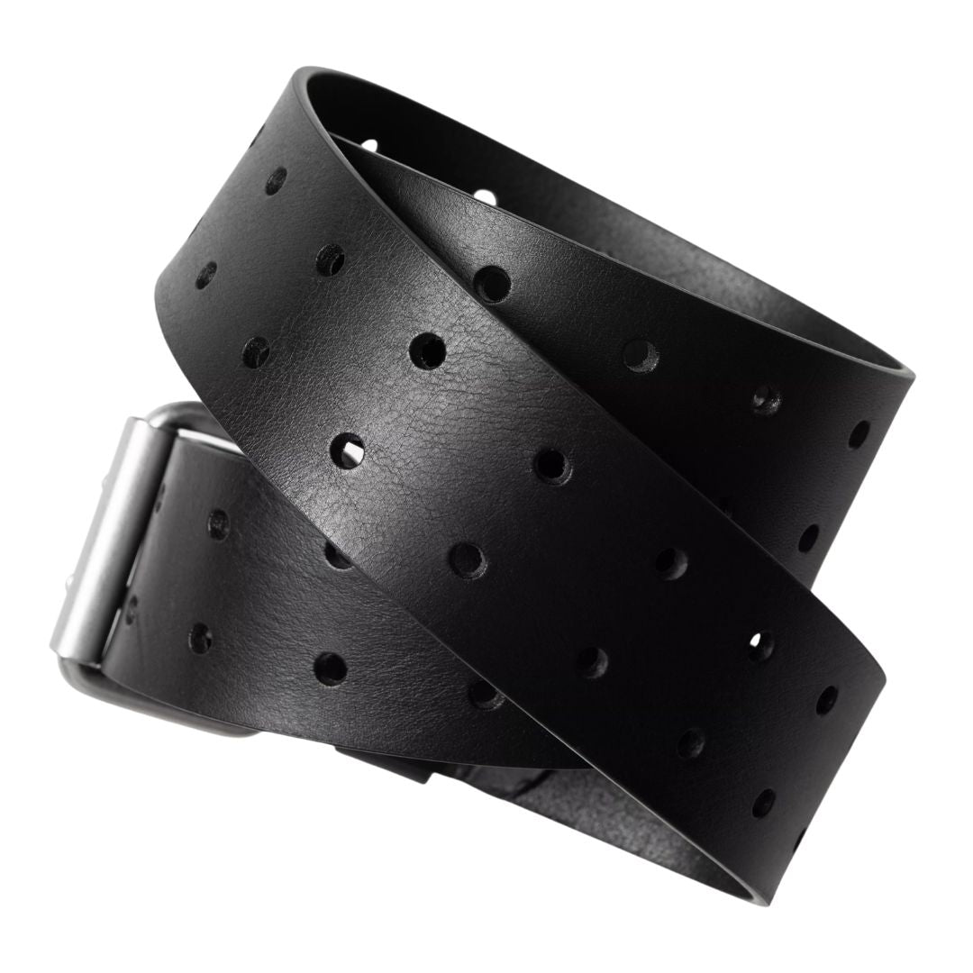 Double Script Belt - Black/Silver