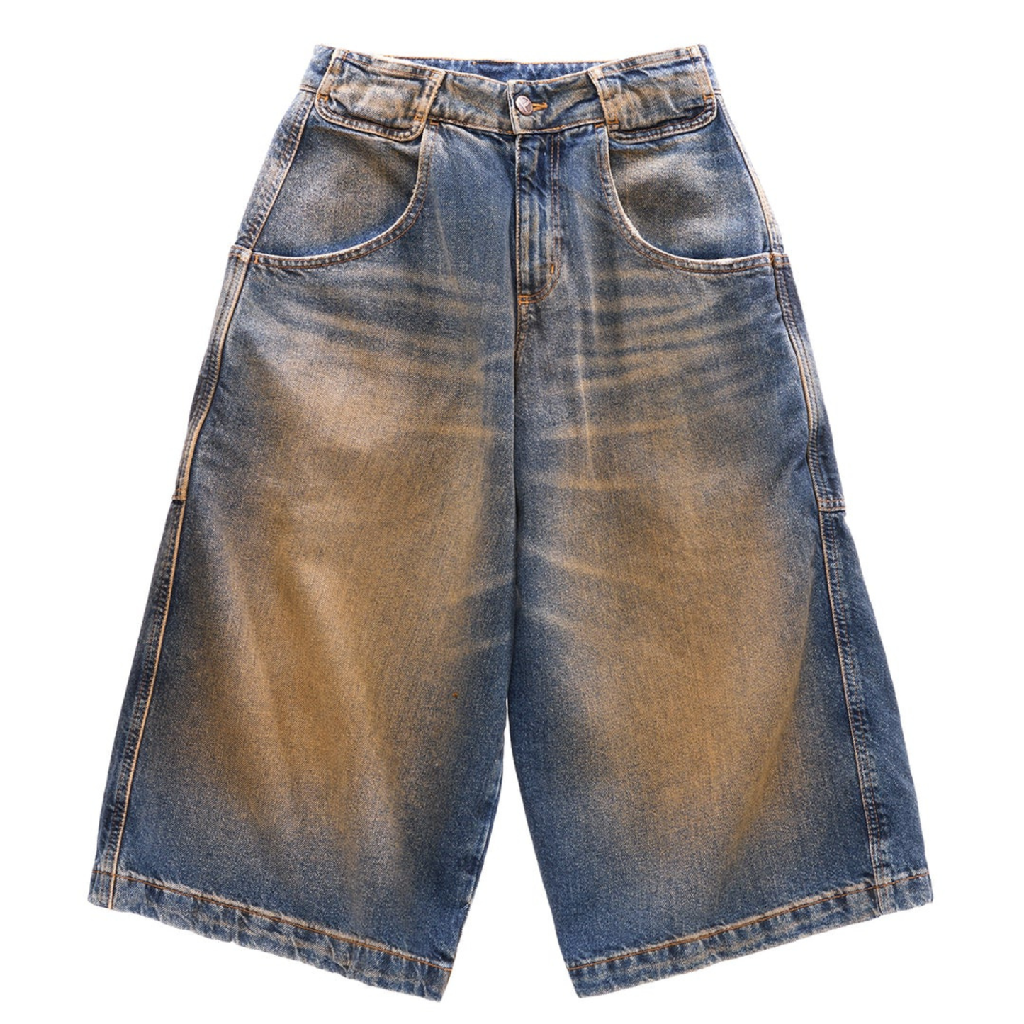 Dirty Baggy Jean Short - Blue