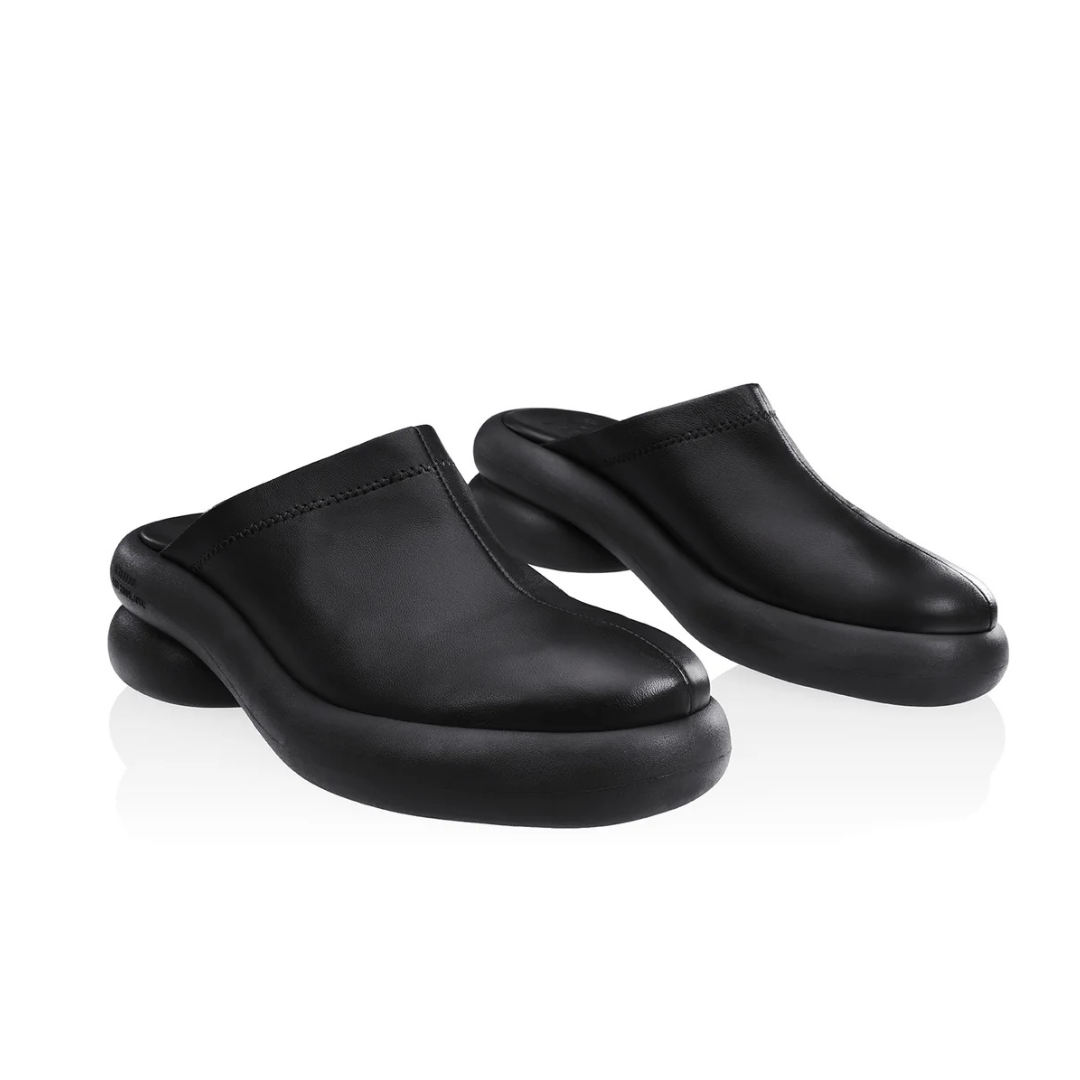 Stretch Leather Modular Mule - Black