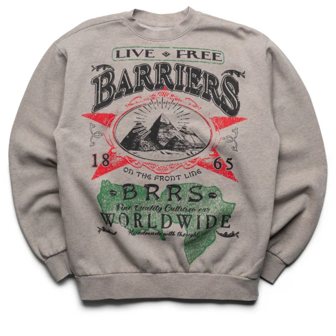 On The Front Line Crewneck - Heather Grey