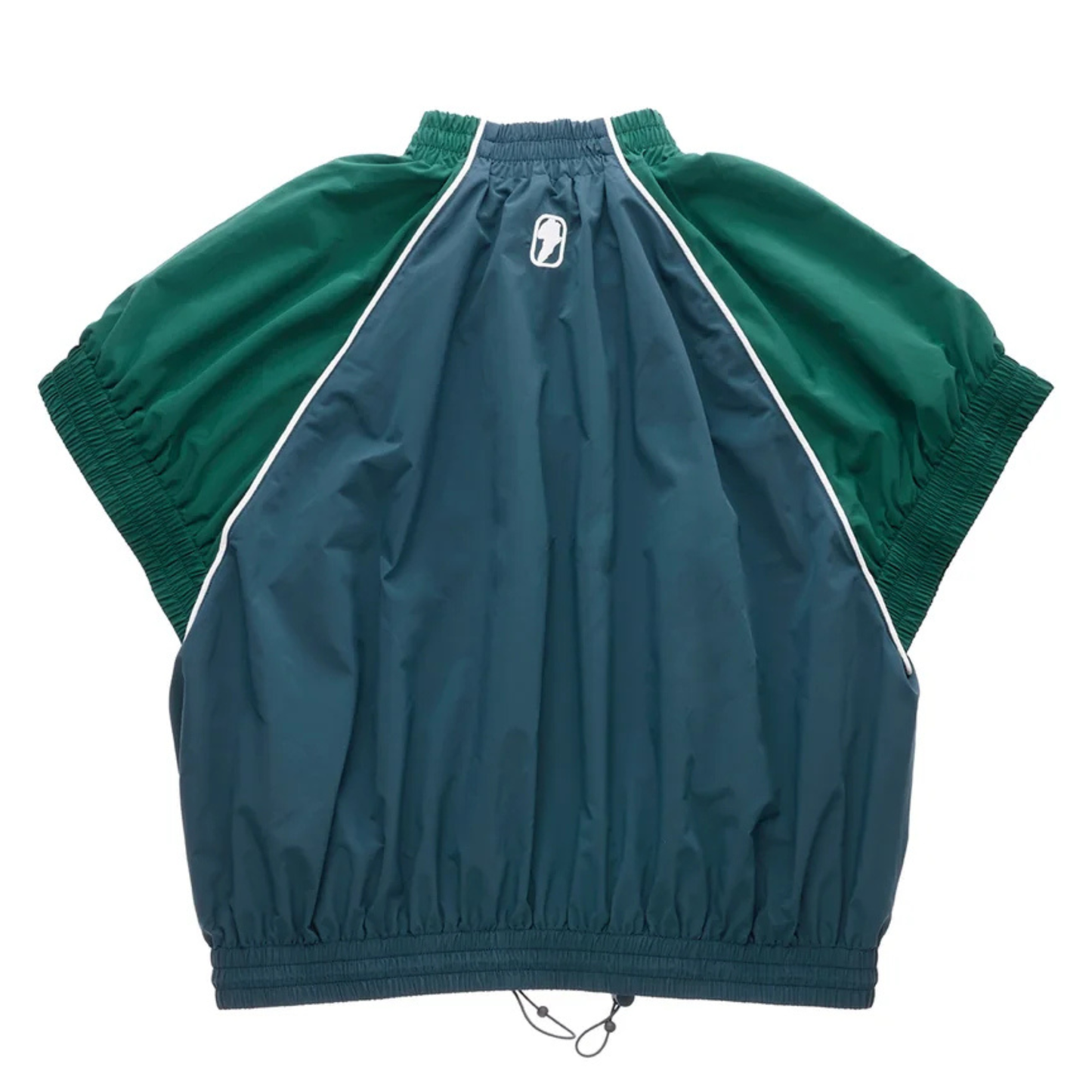 Cropped Upside Down Windbreaker Jacket - Green/Blue