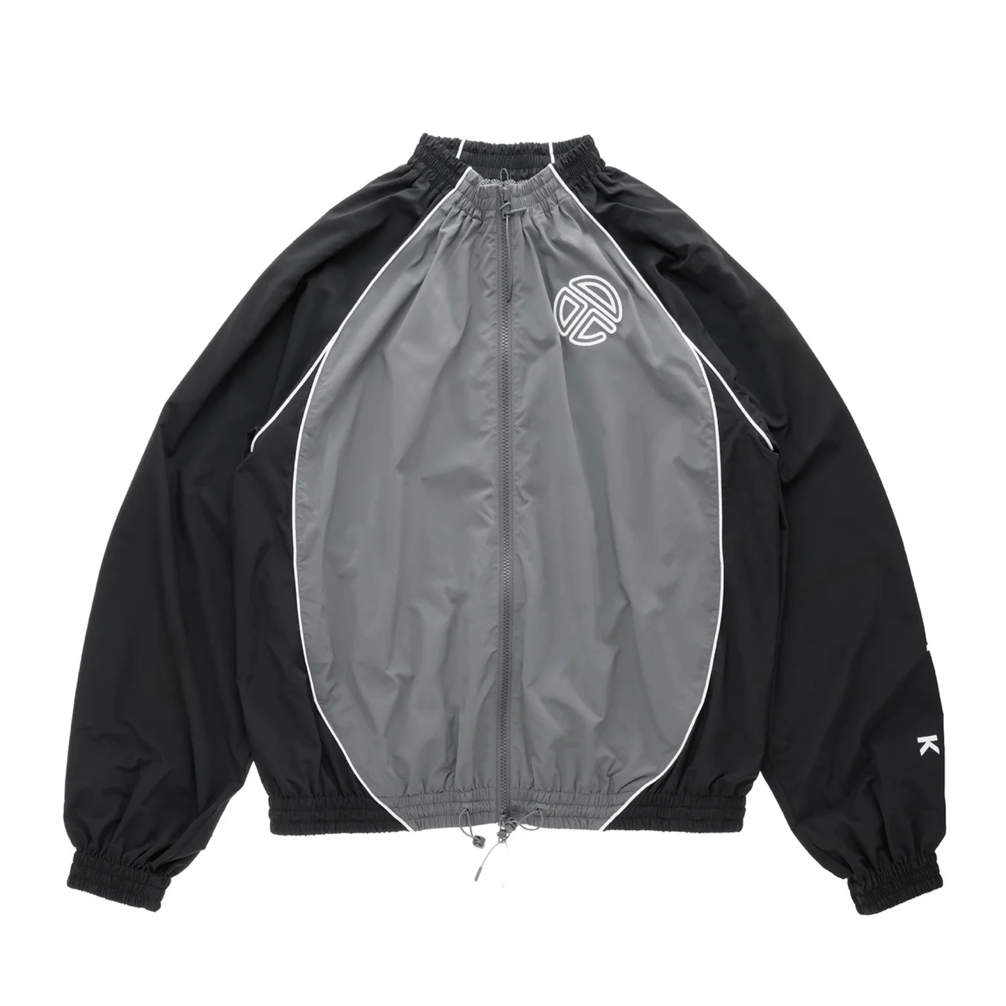 Upside Down Windbreaker Jacket - Black/Grey