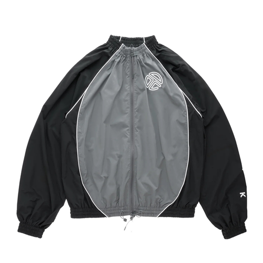 Upside Down Windbreaker Jacket - Black/Grey