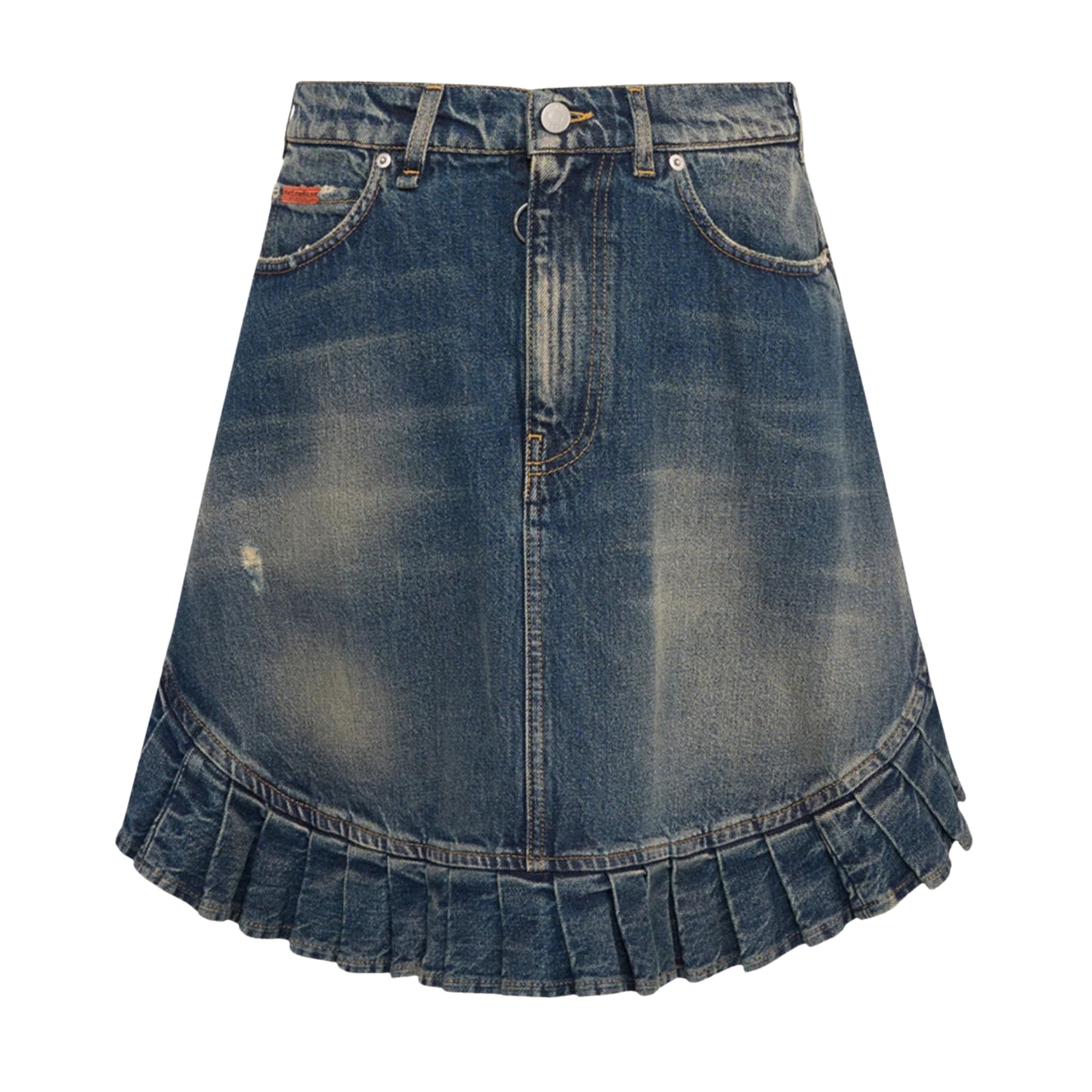 Denim Apron Skirt - Blue Trucker Wash
