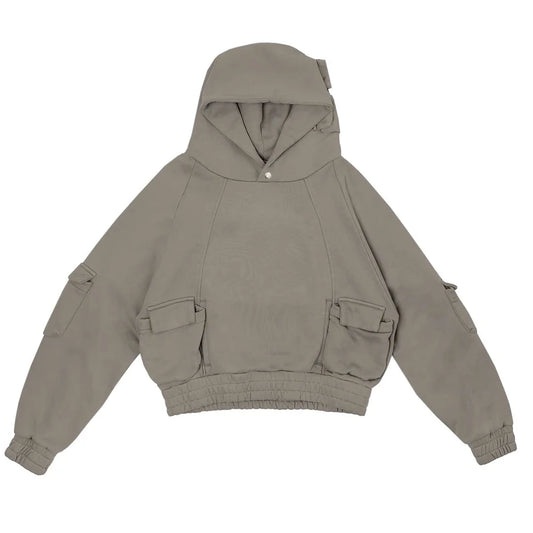 Pull Over Cargo Hoodie - Sage