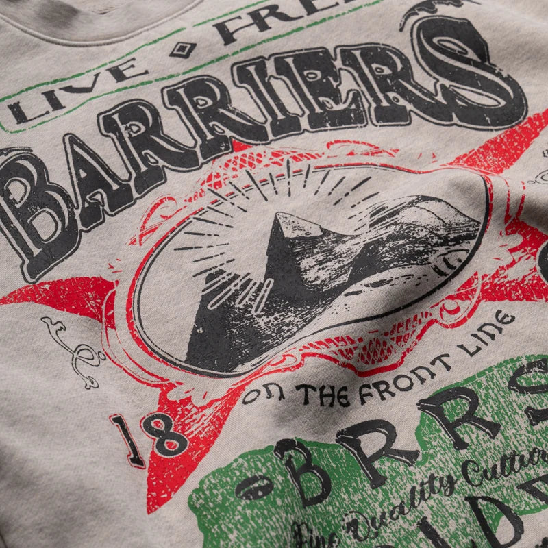 On The Front Line Crewneck - Heather Grey