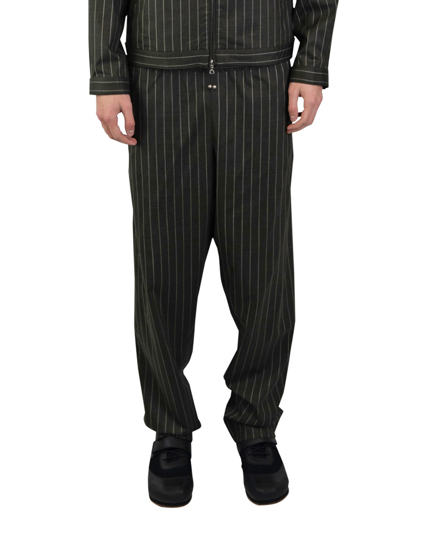 Relaxed Pinstripe Pant - Military Green
