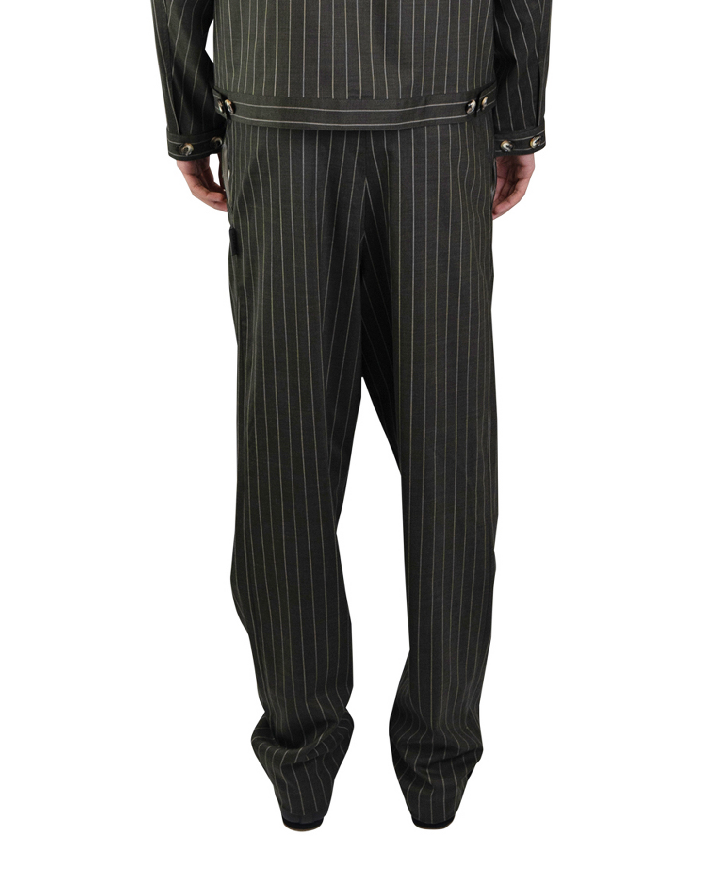 Relaxed Pinstripe Pant - Military Green