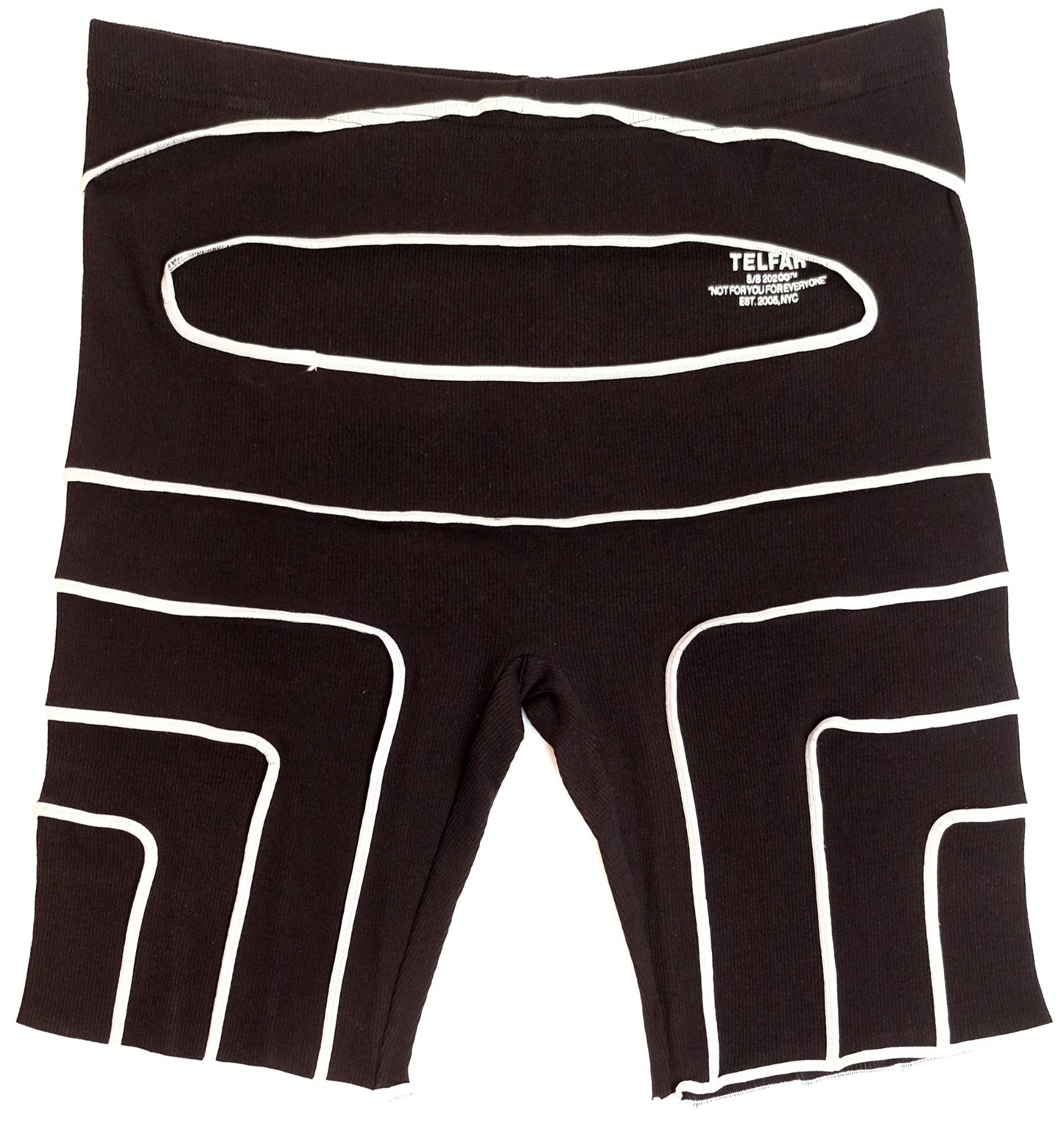 Pieced Rib Short - Black