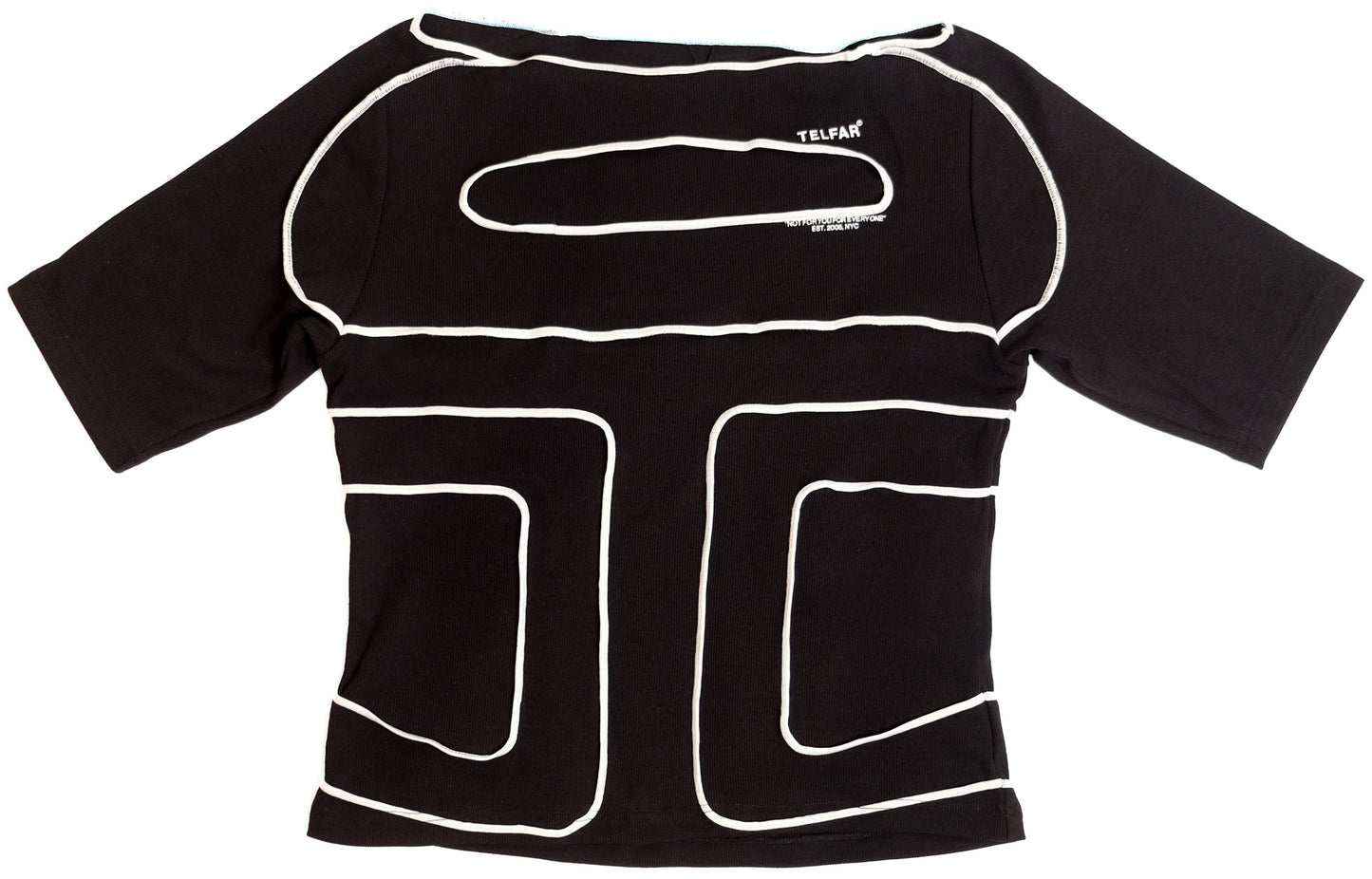 Pieced Rib Boatneck - Black