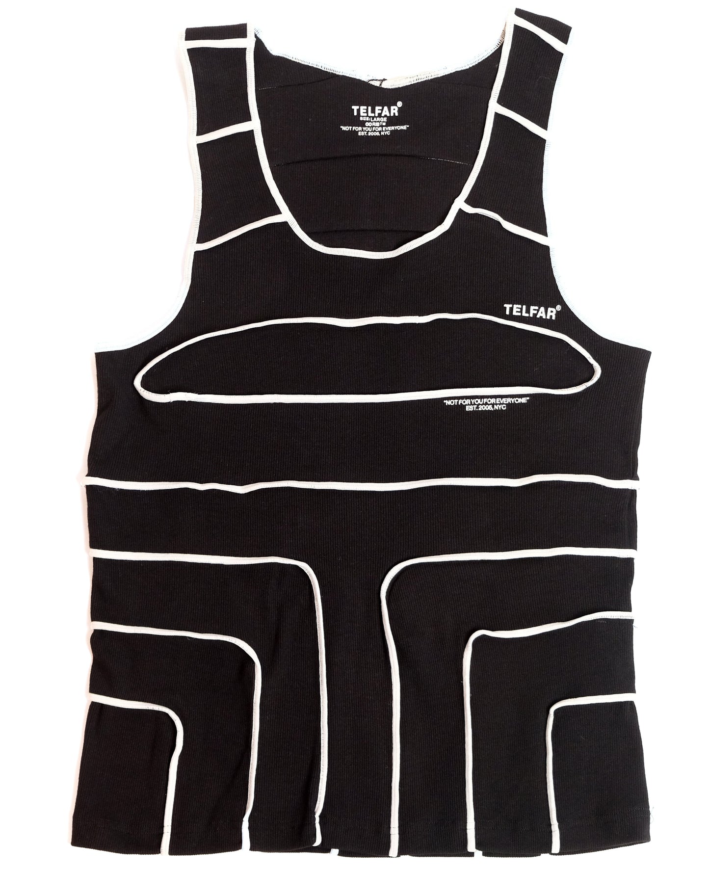 Pieced Rib Tank - Black